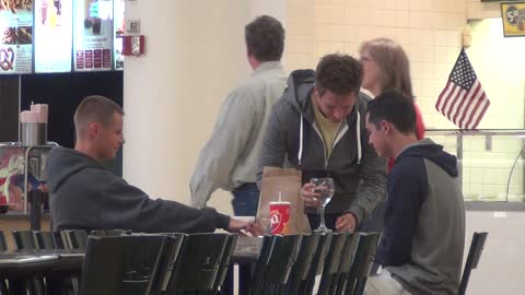 "Magician" pranks volunteers with glass trick