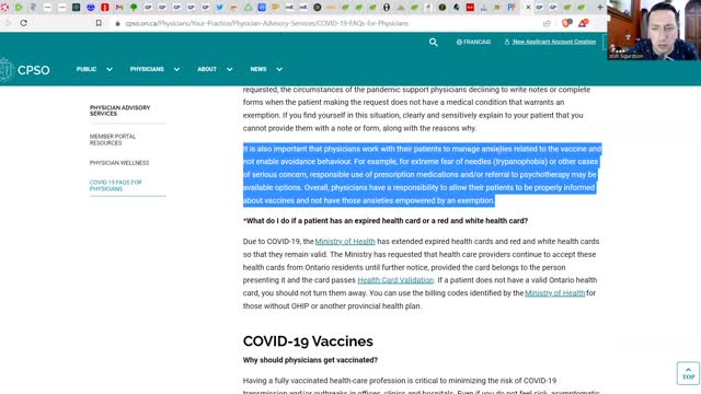 UNVAXXED TO BE DRUGGED & INSTITUTIONALIZED? - Canadian College Of Physicians Support Vax Tyranny!