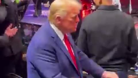 Donald Trump makes his way to UFC 309 at Madison Square Garden, view #2.