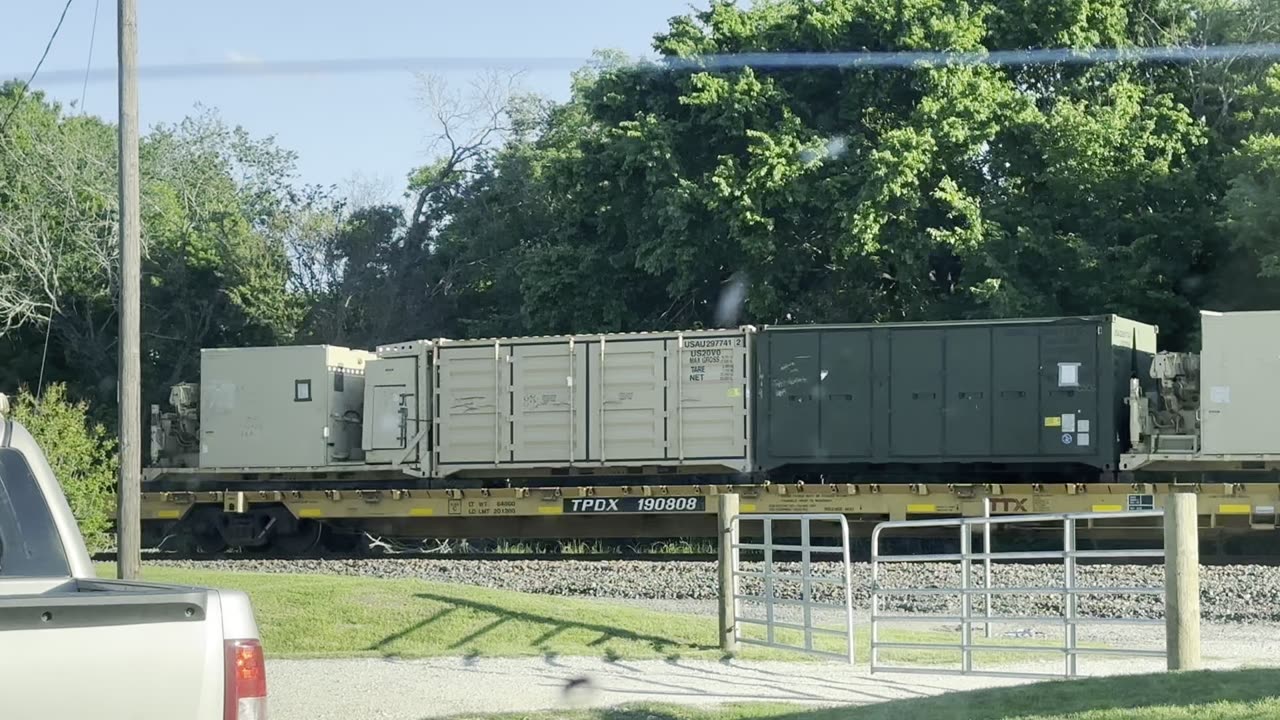 Military heavy artillery Moving north of Texas