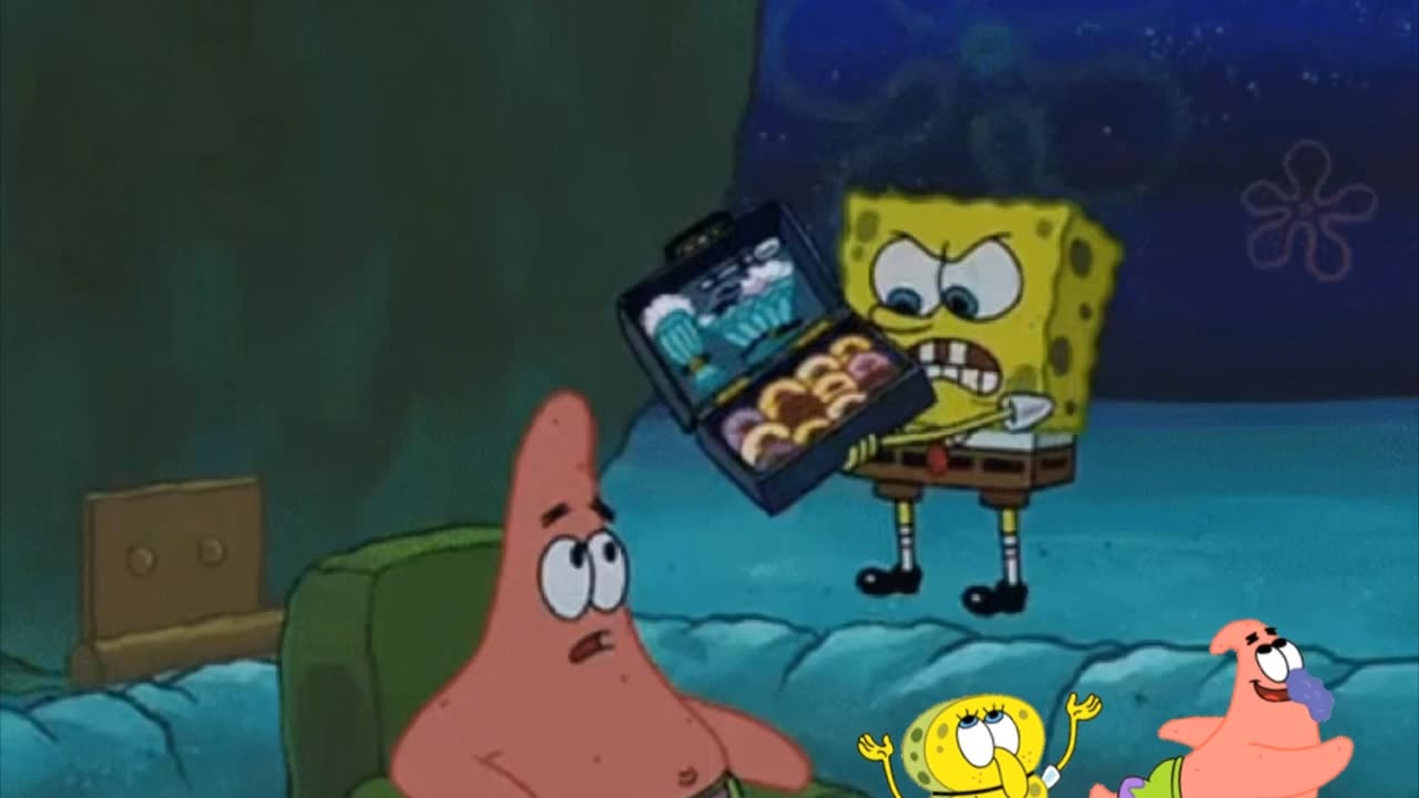 SpongeBob And Patrick Are Pretending To Be Imposters While SpongeBob Pours Donuts On Patrick 🍩