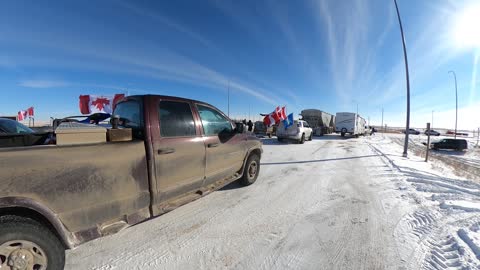 Coutts Alberta UNLAWFUL Police Blockade | Supply Run To Trucker Convoy at Alberta/Montana Border