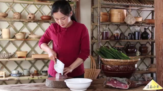 Zongzi Traditional Chinese Dish - Glutinous Rice Stuffed different Fillings Wrapped in Bamboo Leaves