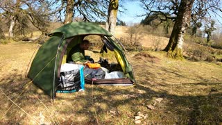 Chilling in the cloud peak tent. Riverside wildcamping. Speedlapse GoPro