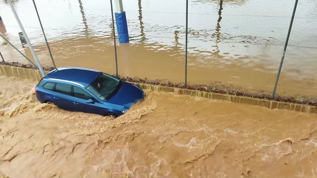 Super Floods Wash Away Cars in Spain