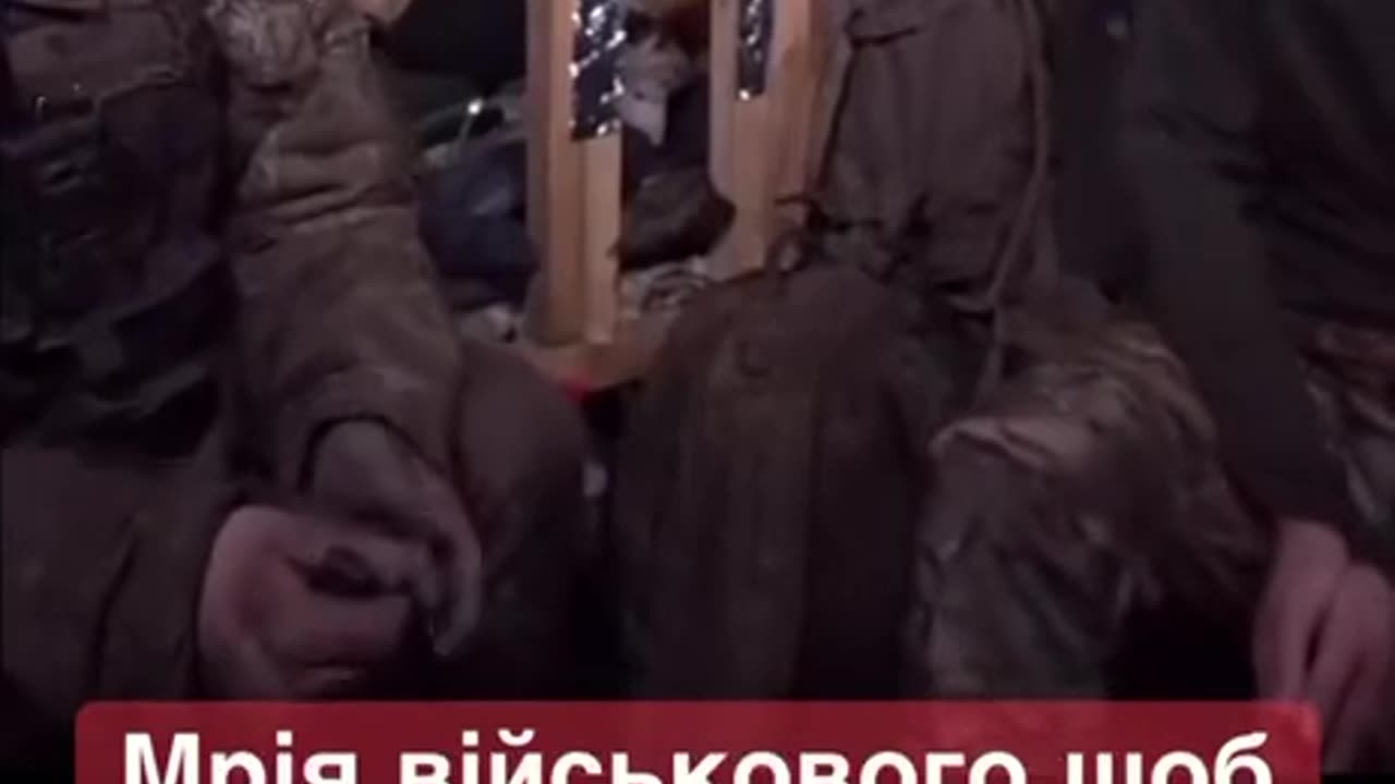 A Ukrainian soldier dreams of having his leg blown off at the knee.