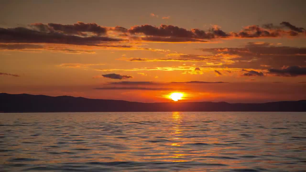 Stunning sunset seen from the sea