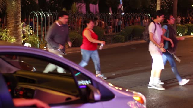 People having fun on the Las Vegas strip.