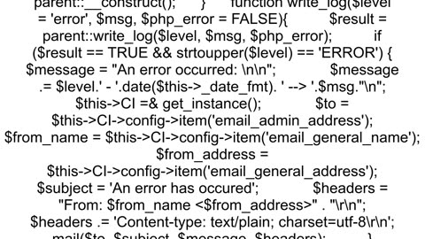 How to set custom error handler in Codeigniter to Email errors