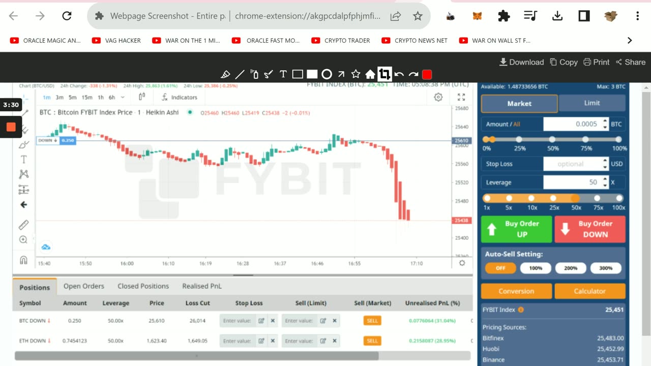 100x Bitcoin Shorting Live Raw Trade Lesson War On The 1 Min Chart