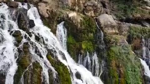 The flow of the magnificent waterfall.