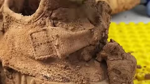Muddy sneakers get to look like new again
