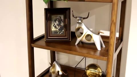 ERMAKOVA Cattle Statue Ox Home Decor Living Room Bull Sculpture Wine