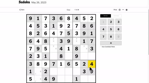 Sudoku 2023-05-26 easy