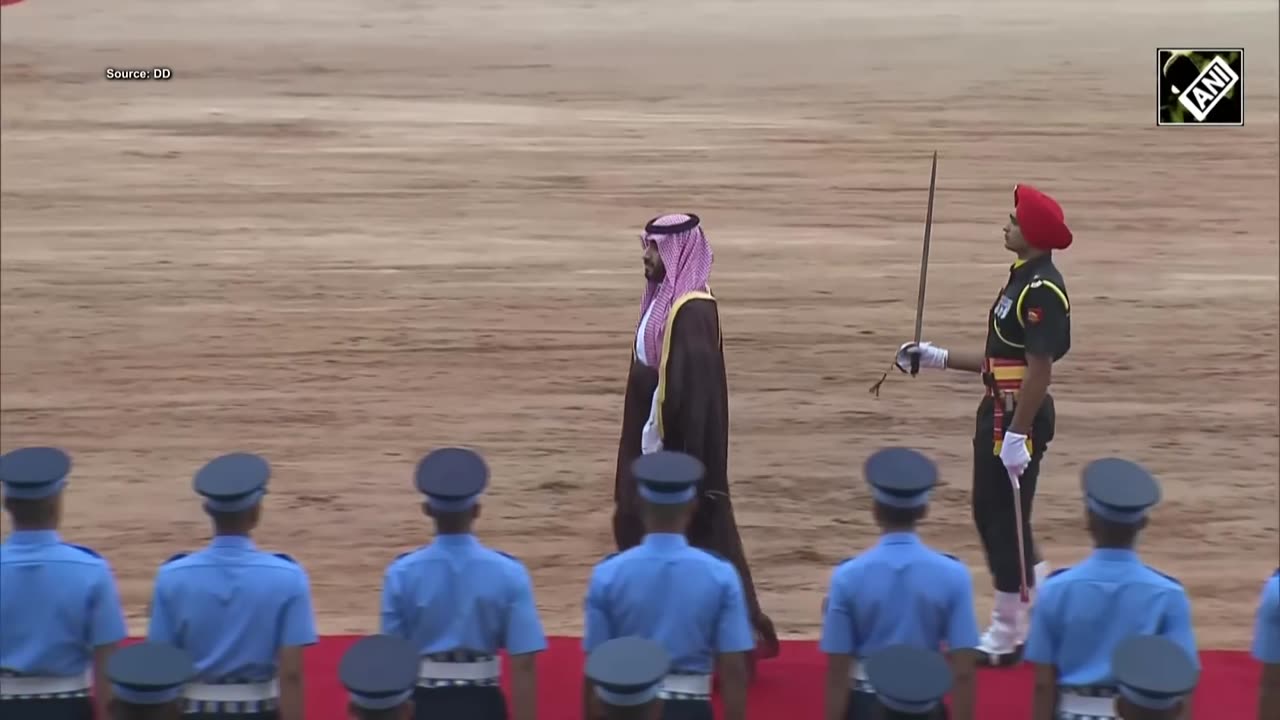 Saudi Arabia’s Crown Prince Mohammed bin Salman receives ceremonial reception at Rashtrapati Bhavan