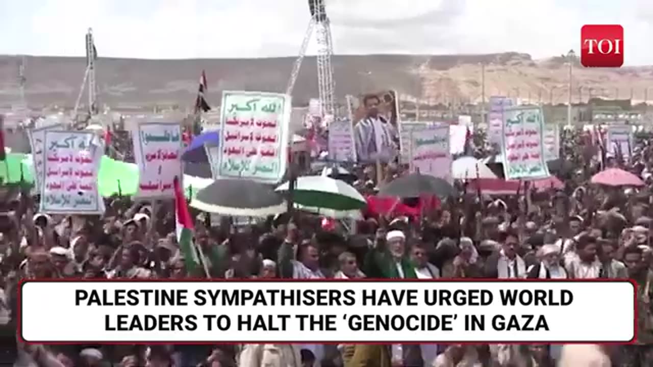 Dramatic Footage As Sea Of Pro-Palestine Protesters Flood Yemen Streets; 'Until Gaza Wins'