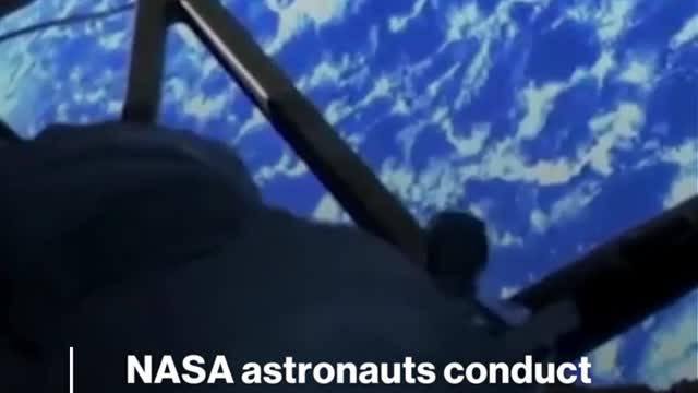 NASA astronauts conduct spacewalk outside the International Space Station