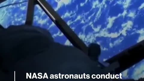 NASA astronauts conduct spacewalk outside the International Space Station