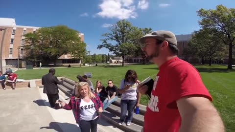 Angry Hateful Woman Yells At Loving Street Preacher Jesse Morrell _ Karen