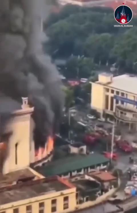 Largest Library in France on Fire