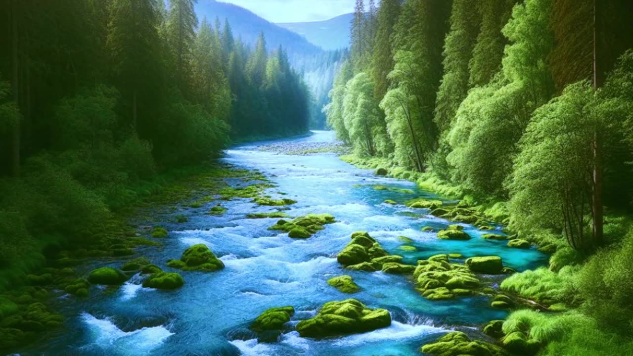 Forest stream.Meditation Music, Nature Sounds