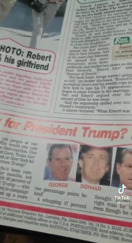 1999년도에는 부시 대통령 다음 대통령으로 트럼프가 유력했네요.