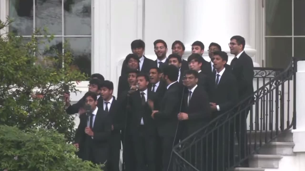 Choir singing to welcome Prime Minister Modi at the White House