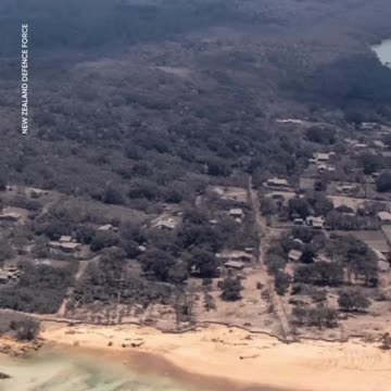 1/19/2022 Aerial images of Tonga's extensive damage