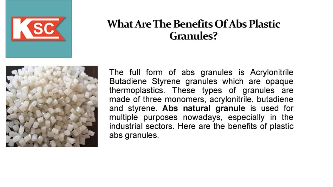 What Are The Benefits Of Abs Plastic Granules?