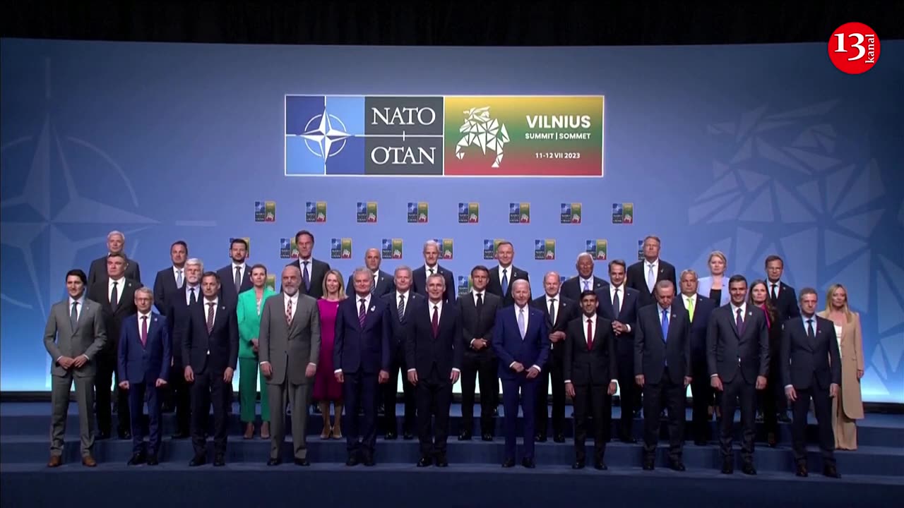 NATO leaders pose for photo at Vilnius summit