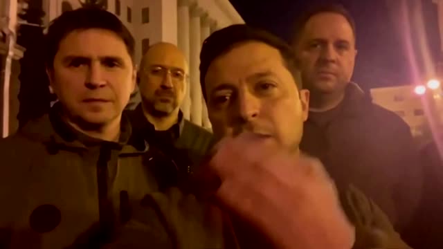 'We are here' -defiant Zelenskiy on the streets of Kyiv