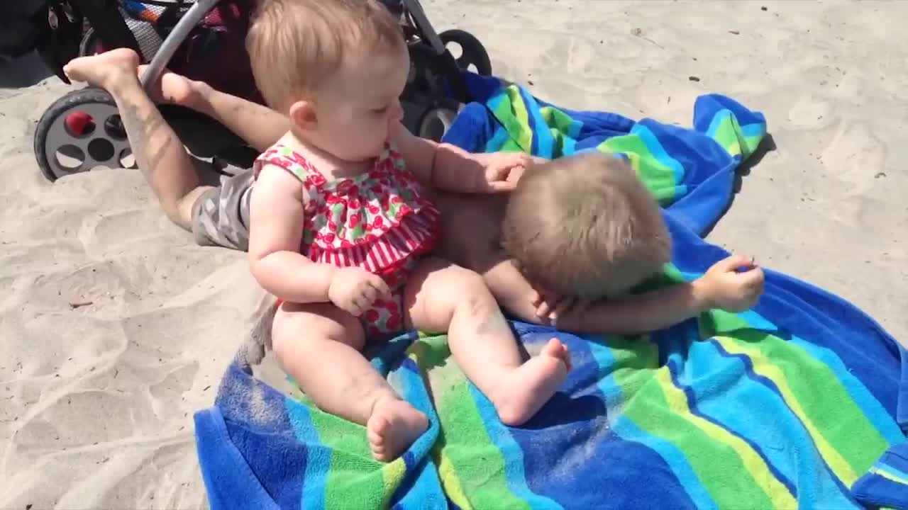 Funniest Babies on the Beach | Cute Baby Funny Moments