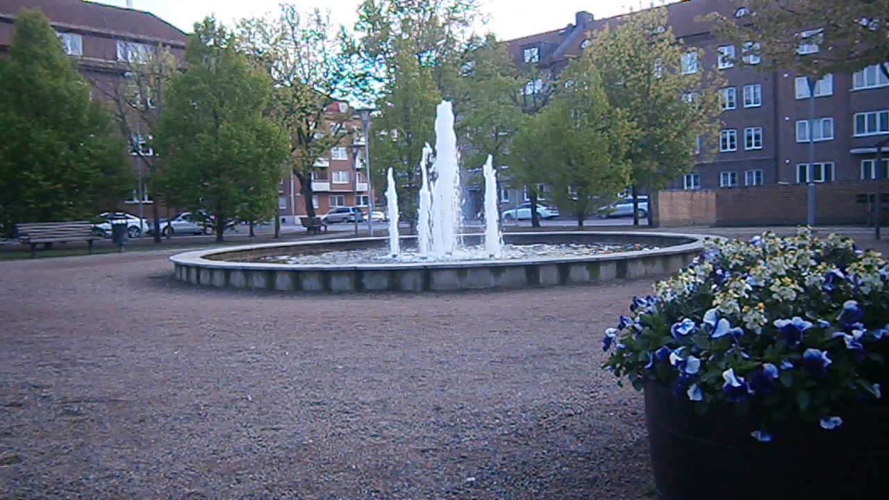 Eneborgsplatsen med fontänen. Helsingborg 7 Maj 2014