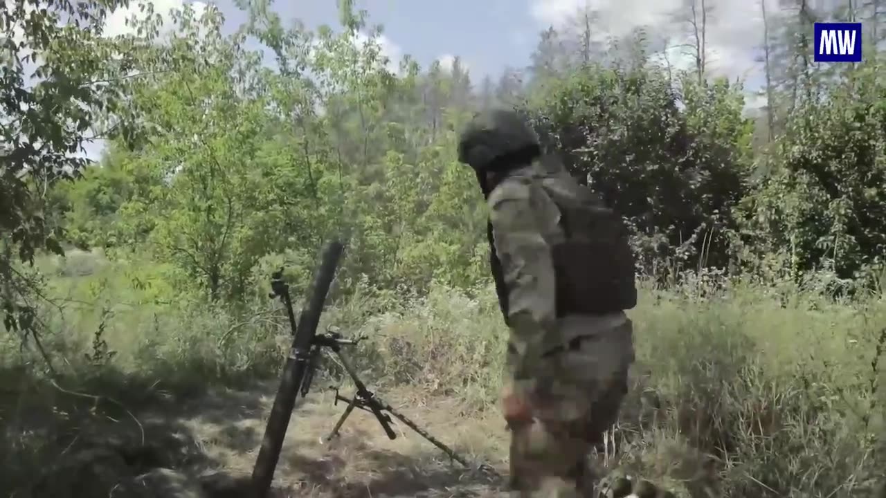 Tray mortar crews working in the Kupyansk direction