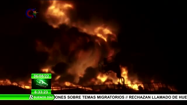 Fire spreads at Cuban fuel storage facility hit by lightning