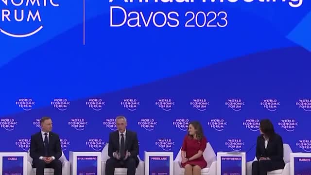 NATO Secretary General Jens Stoltenberg at yesterday's WEF event