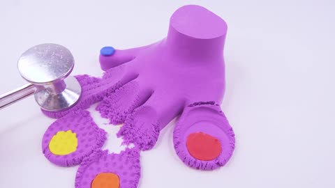 Satisfying Video ASMR ☆ How To Make Nail Polish Kinetic Sand Purple Hand Cutting ASMR #1