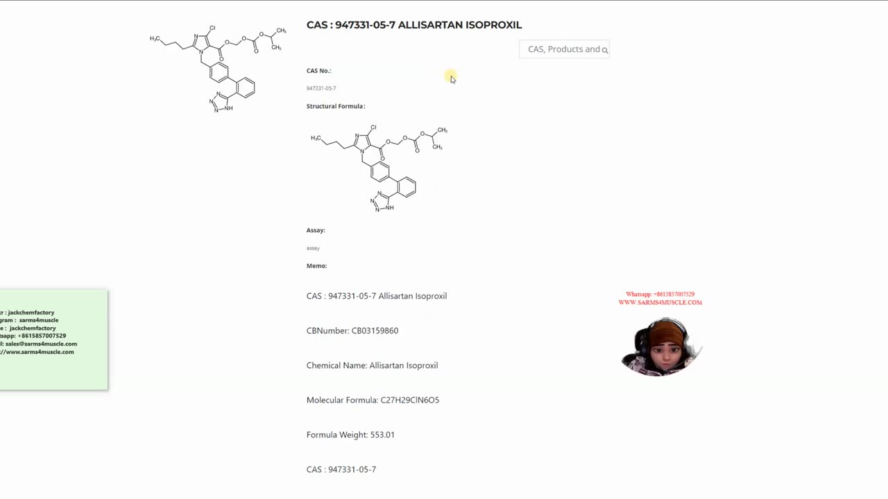 Allisartan Isoproxil CAS: 947331-05-7