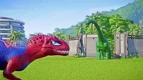 Spiderman, Batman, Joker, Hulk, Flash, Brachiosaurus Color Pack Dinosaurs Fighting Jurassic World