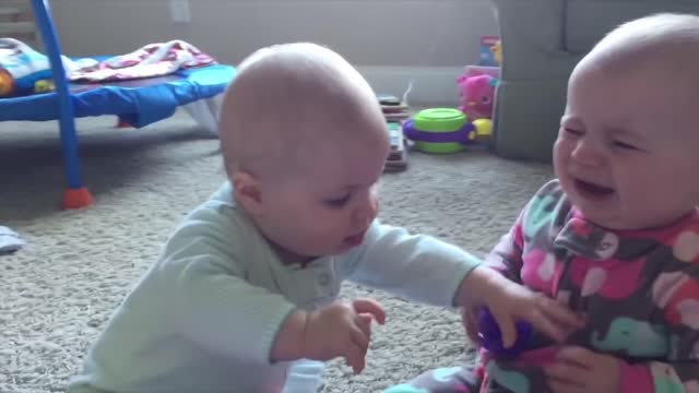 TRY NOT TO LAUGH TWIN BABIES FIGHTING OVER STUFF Funny Babies Videos