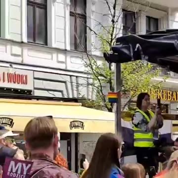 LGBT march today in Łódź, Poland