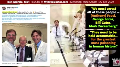 A call for arrest of Bill Gates, Anthony Fauci & others to be accountable, says Ben Marble, MD.
