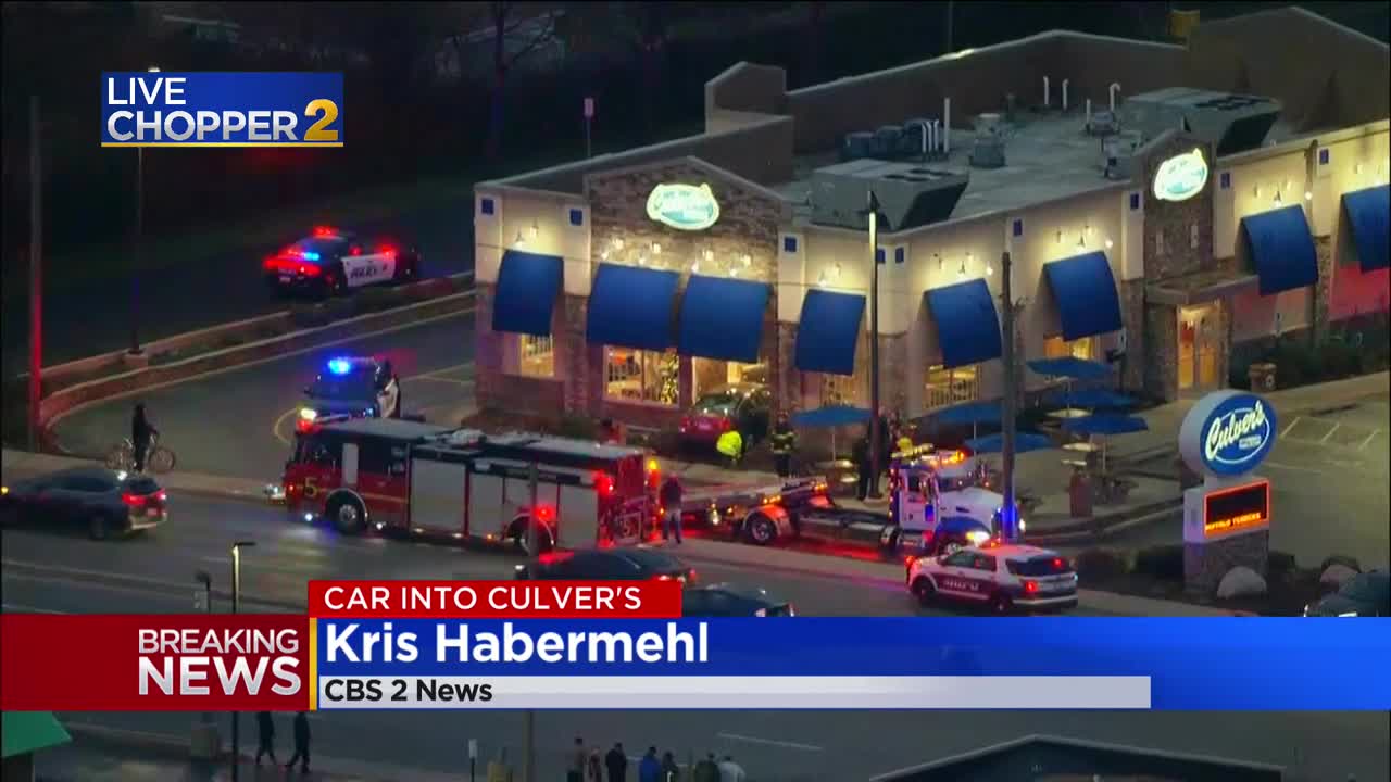 Car slams into Culver's restaurant, injuring 4 customers