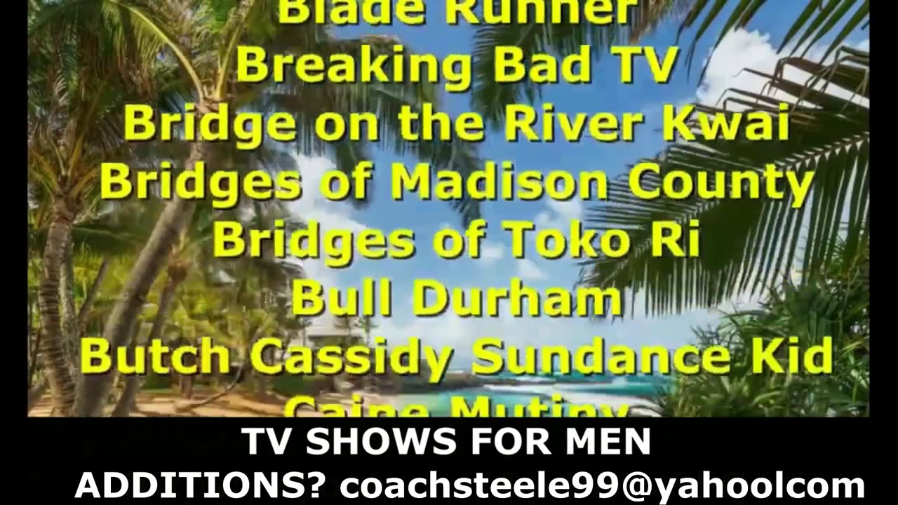 MOVIES FOR MEN send your ideas