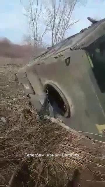 The Ukrainian Kozak-2 armored car, produced by the Kyiv NPO Praktika, disabled