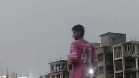 Substitute player steps on camera while it's recording.