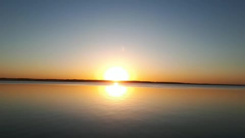 sunset on a lake in the southern Urals