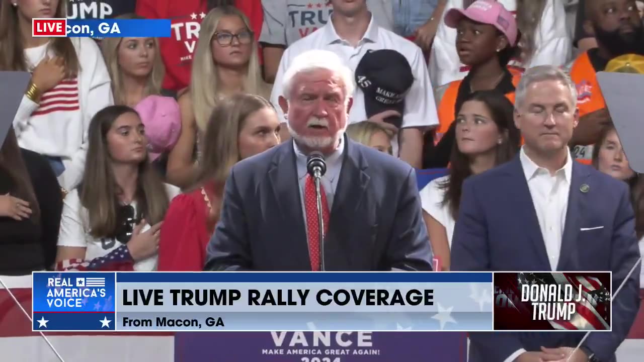 REP. WAYNE JOHNSON GIVES PLEDGE OF ALLEGIANCE TO MACON RALLY CROWD