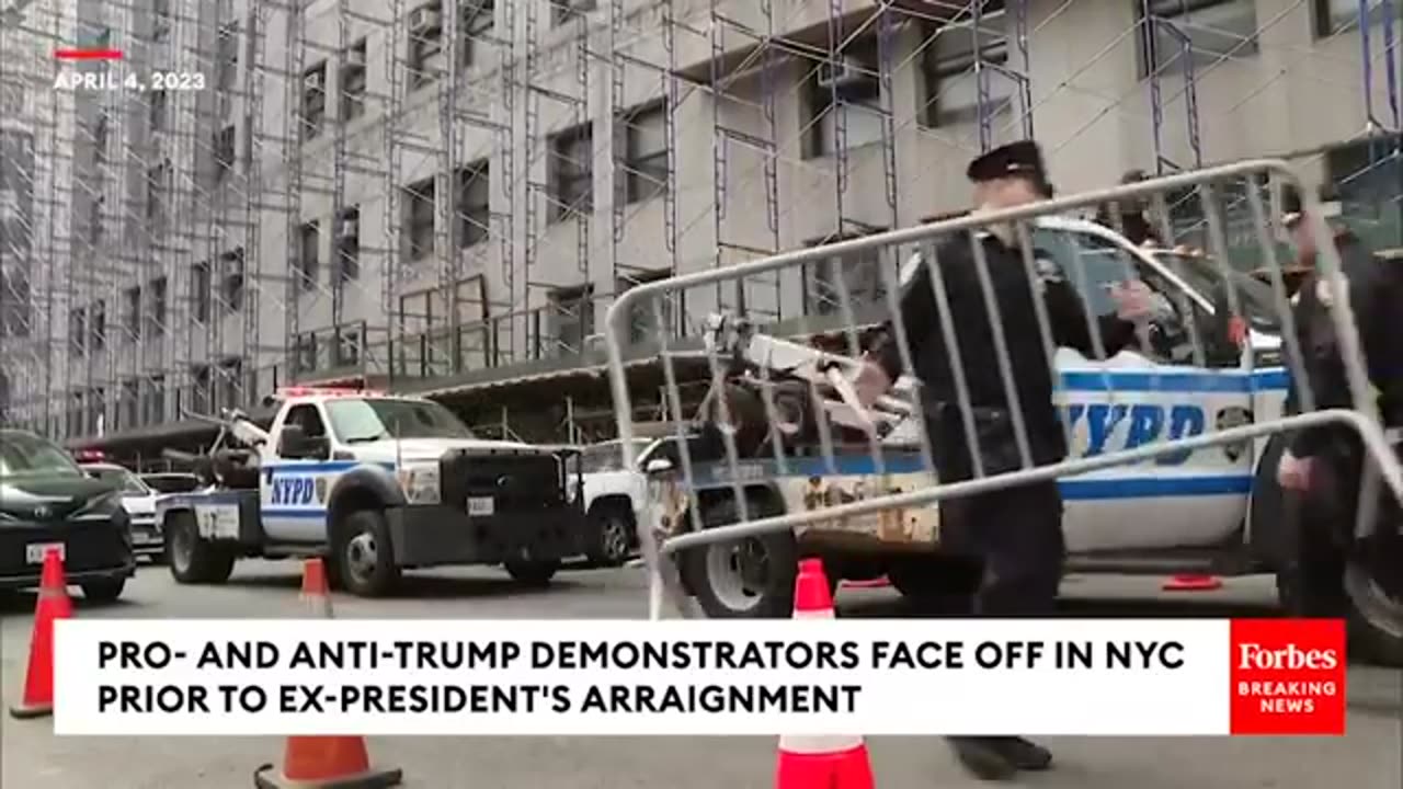 WILD VIDEO: Pro- And Anti-Trump Protesters Nearly Come To Blows In Before Ex-President's Arraignment