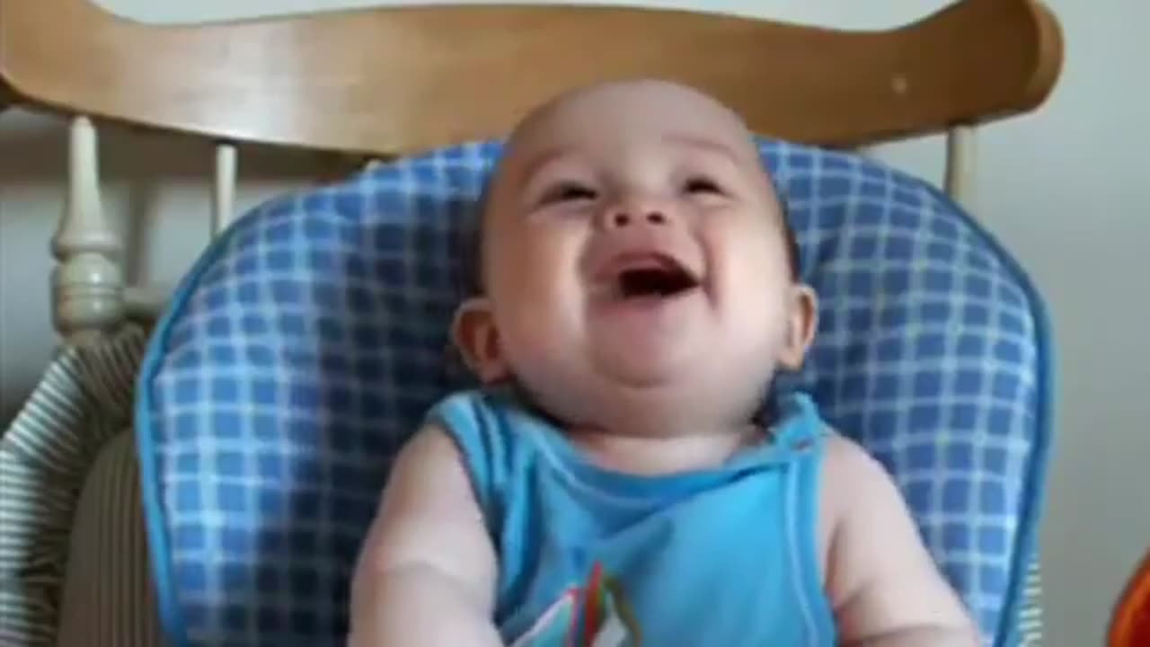 Cute babies laughing